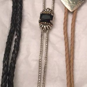 Square stone silver bolo